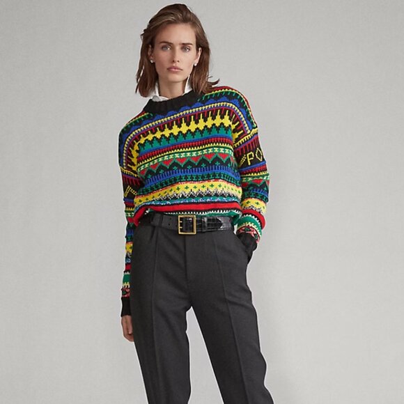 NWT Polo Ralph Lauren PRL Fair Isle Wool-Blend Jumper